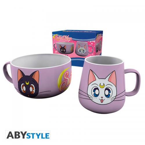 Sailor Moon Gift Set Colazione: Tazza/Ciotola Luna/Artemis