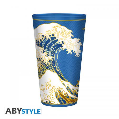 Hokusai Premium Large Glass 400ml: Great Wave