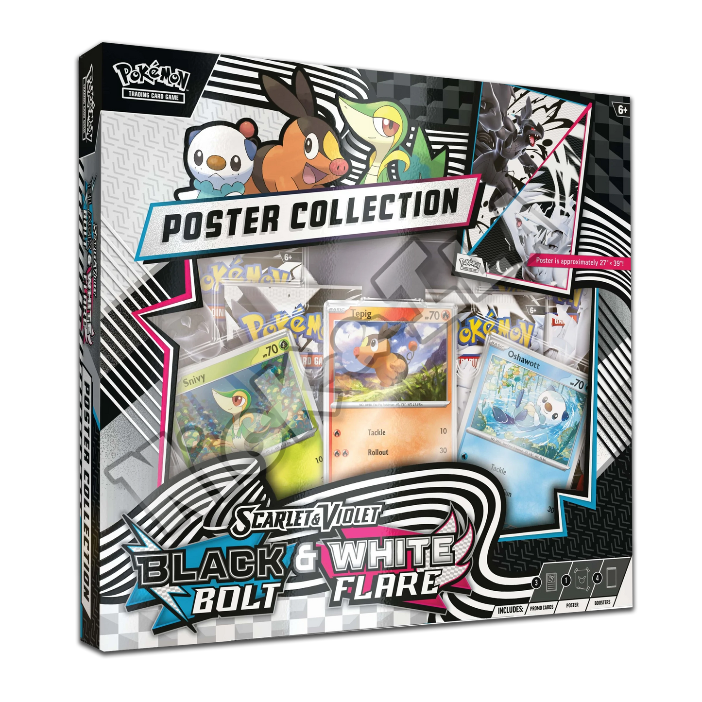 Pokemon: Collezione illustrazione Luce Nera e Fuoco Bianco con POSTER (ITA🇮🇹)