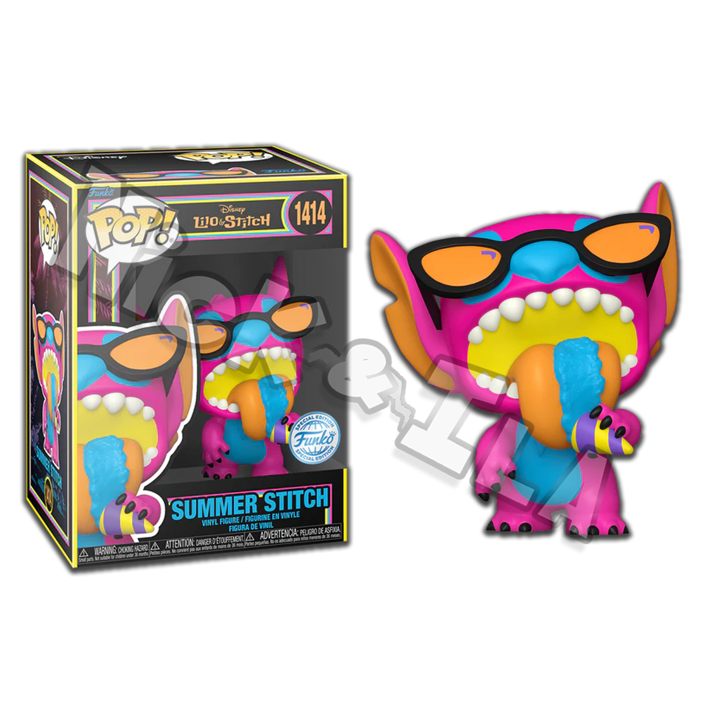 Funko POP! Disney Lilo & Stitch: Summer Stitch (1414) - Funko Exclusive - Blacklight