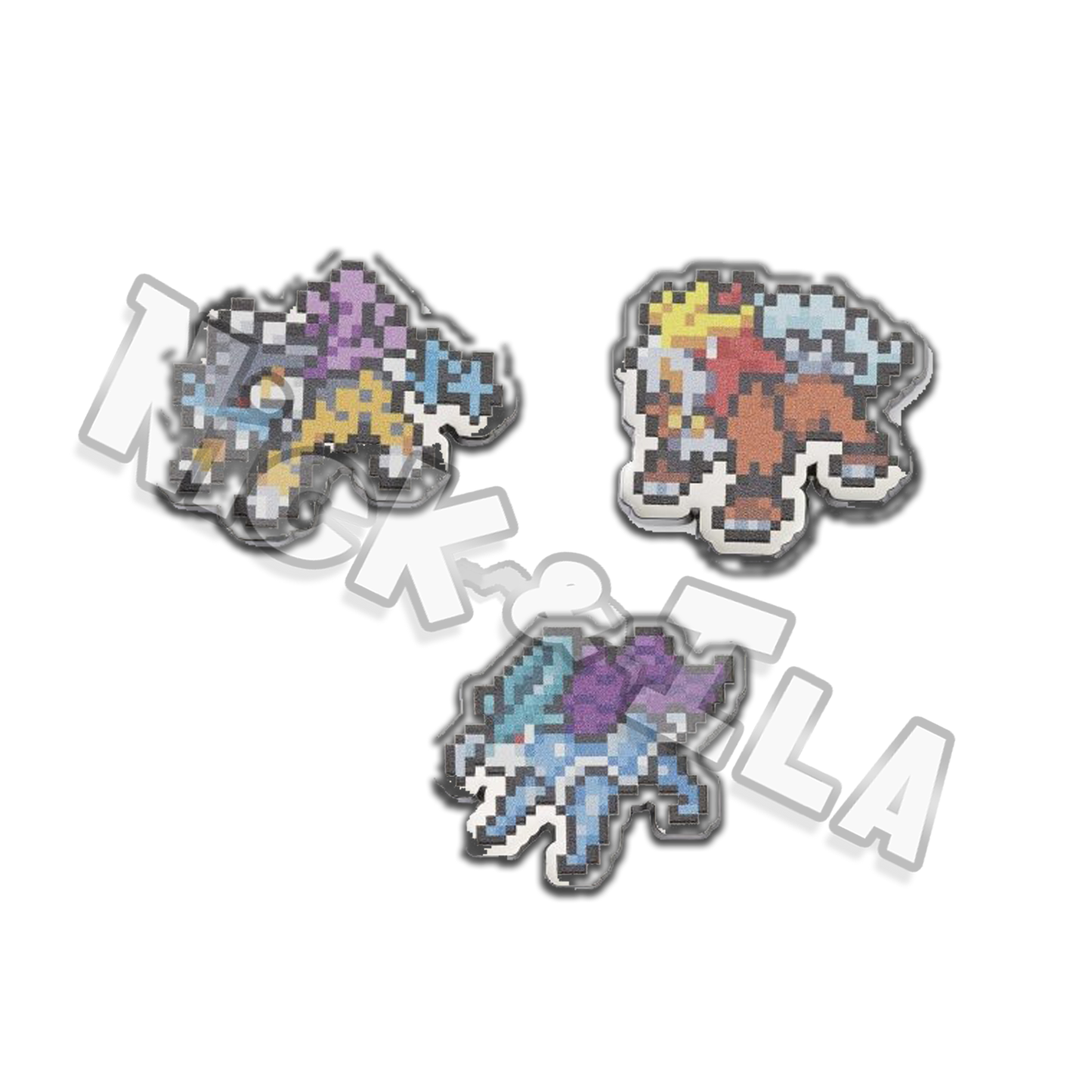Pokemon center Pin: Raikou, Entei, & Suicune formato Pixel