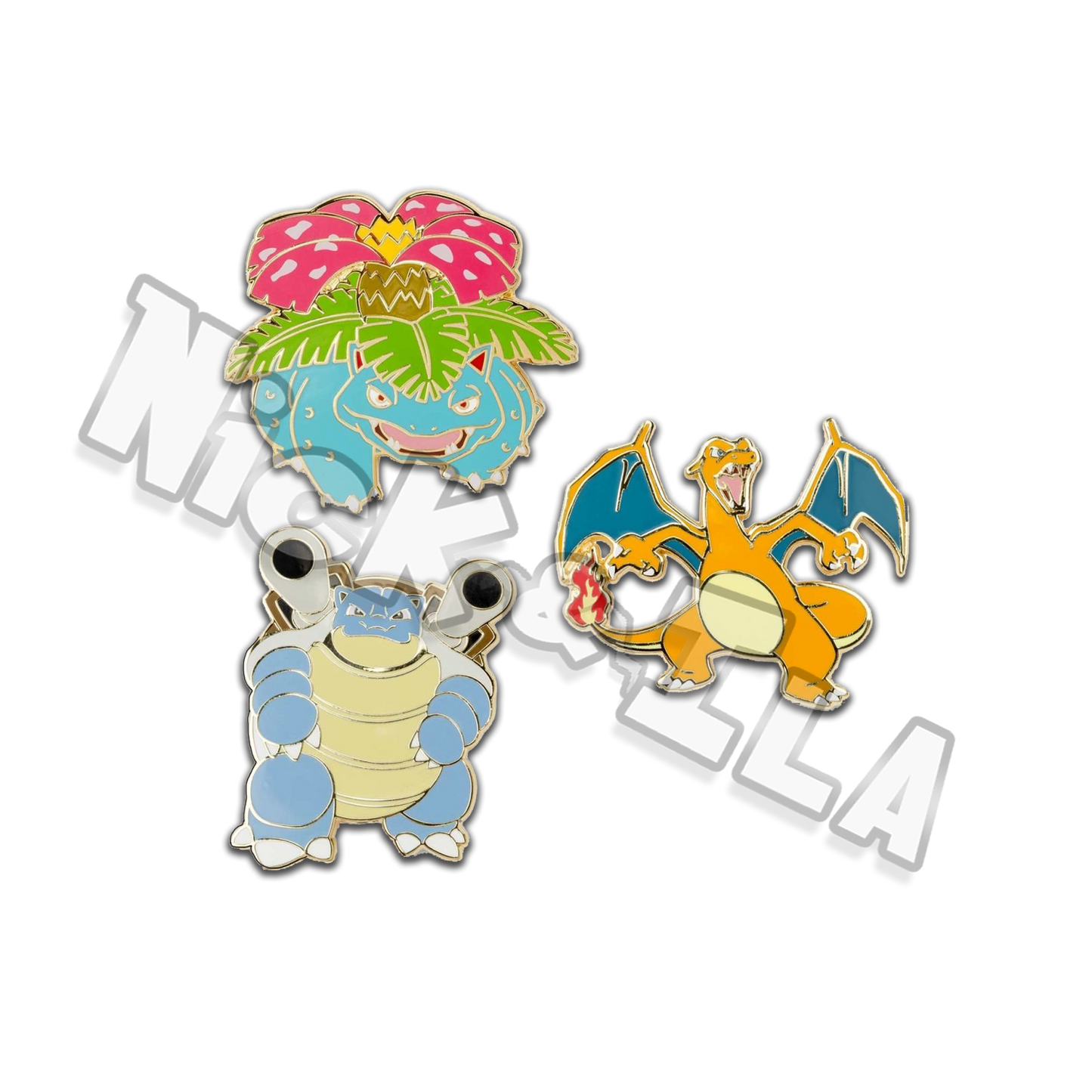 Pokemon center Pin: Venusaur, Charizard & Blastoise
