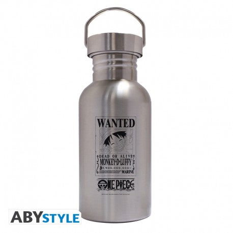 One Piece Bottiglia Acciaio Ecologica: Wanted Luffy 500ml