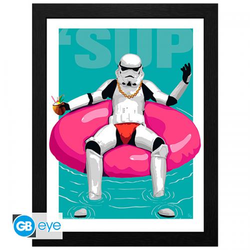 Original Stormtrooper Framed Print: Pool Boy 30x40cm