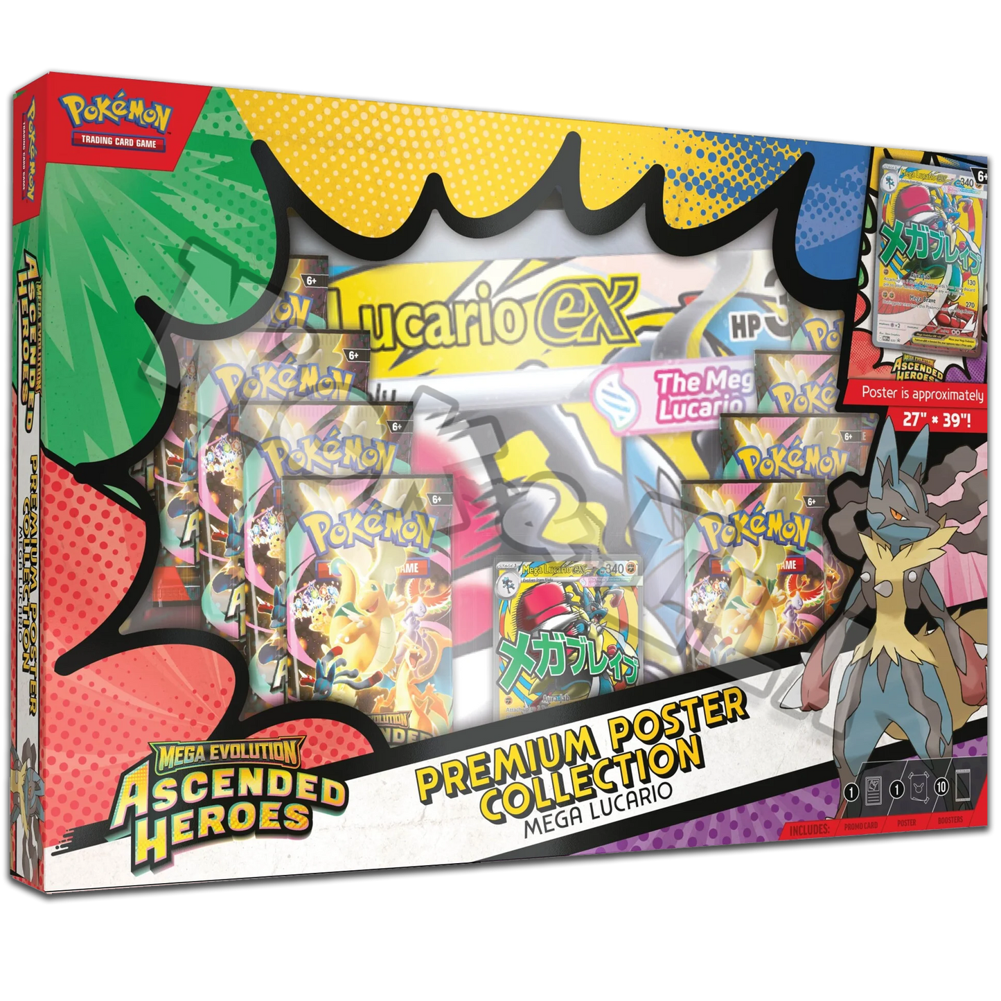 Pokemon: Collezione CON POSTER premium - Ascesa Eroica - MEGA LUCARIO EX (ITA🇮🇹)