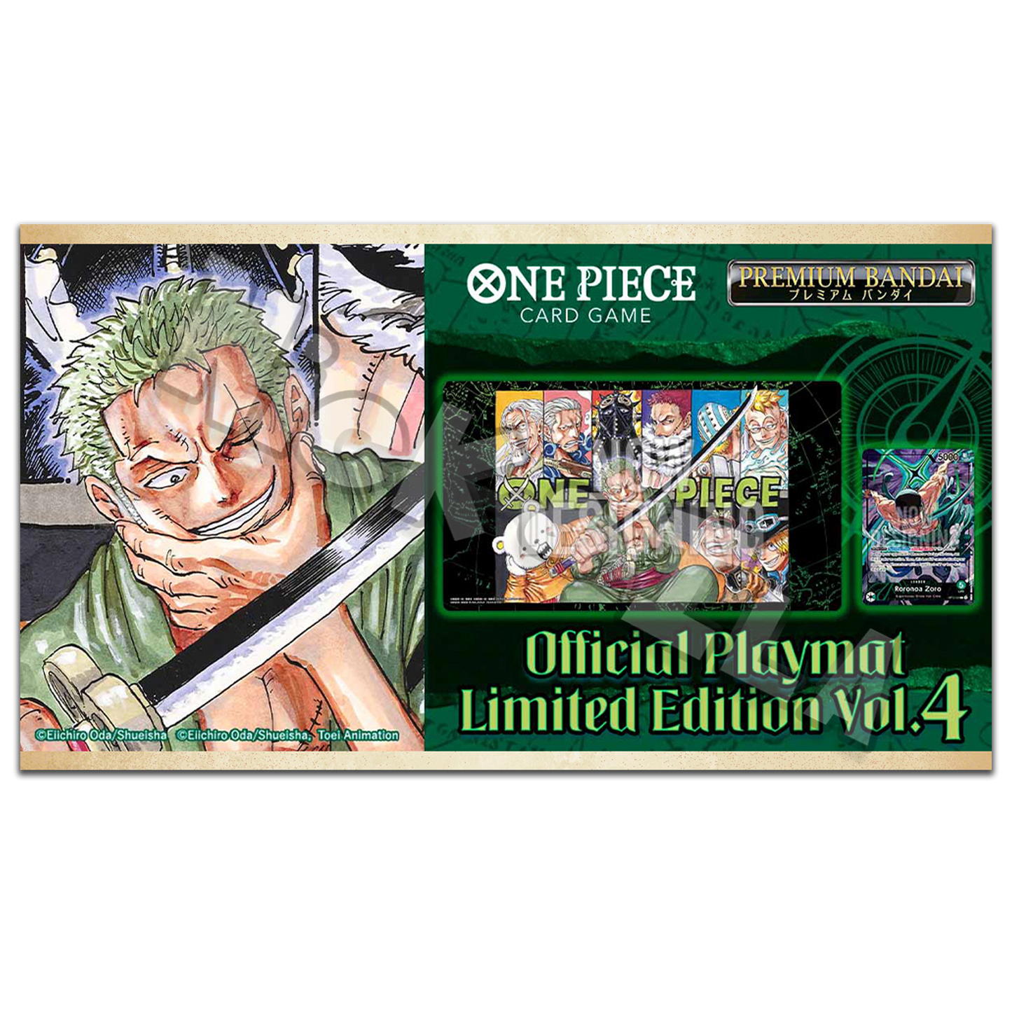 One Piece: Official Playmat Limited Edition Vol.4 + Promo card RORONOA ZORO
