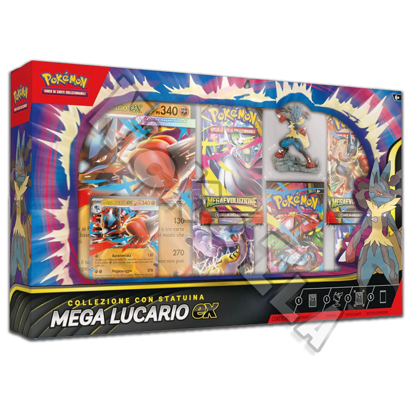 Pokemon: Collezione con statuina MEGA LUCARIO EX (ITA 🇮🇹)