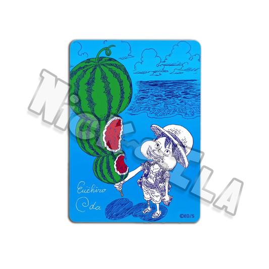 One Piece: Promo metallic - Monkey D Luffy Metal Card Shueisha - Oda Signed